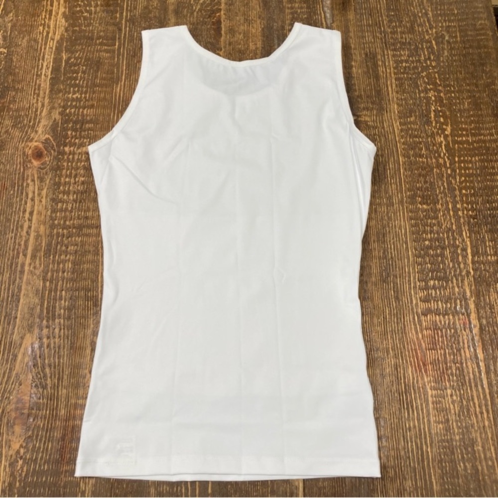 Lot of 2 Men’s Compression Tanks Sz Medium White Slimming Undershirt Shapewear - Picture 4 of 14